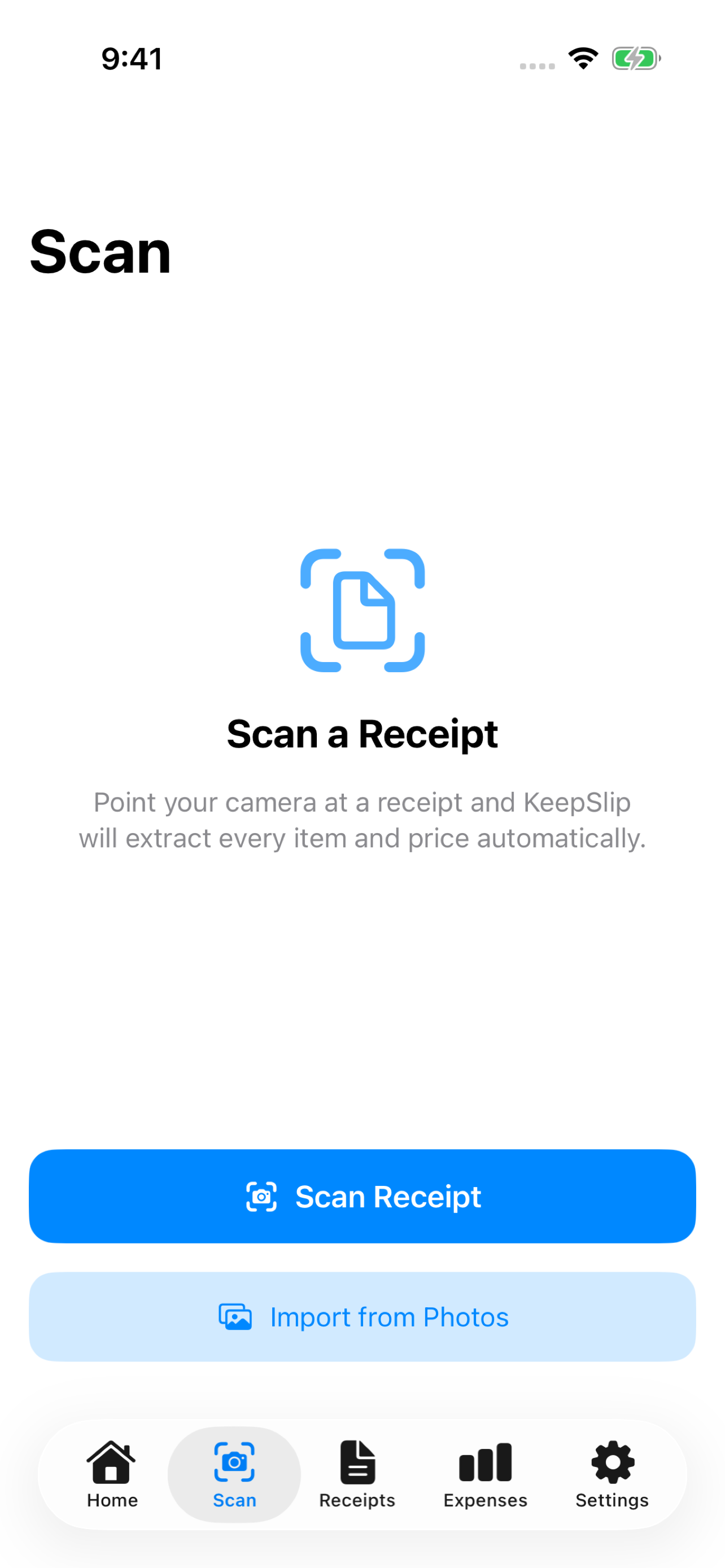 Receipt scanner
